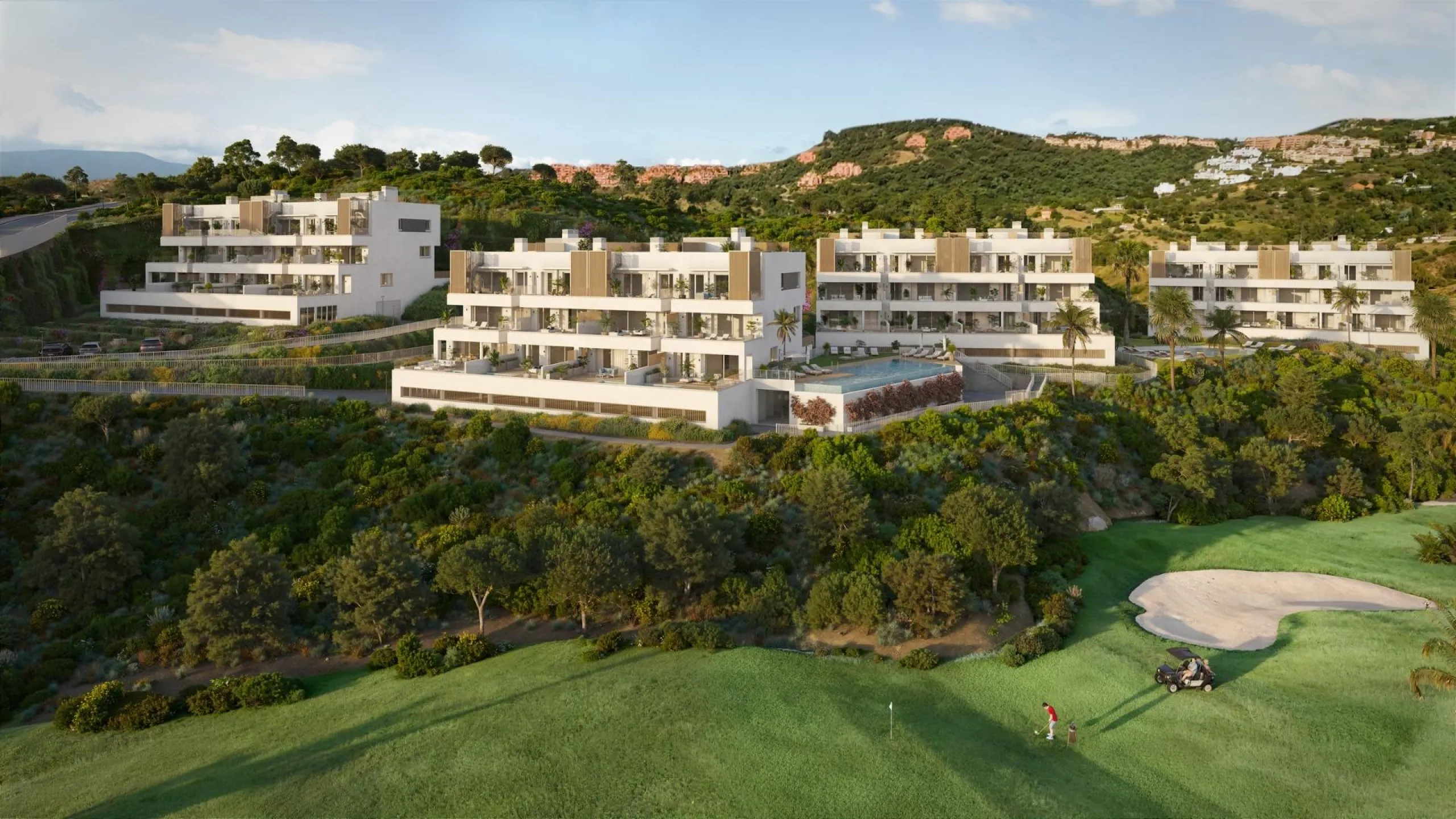 New Build Golf Front Apartments with Sea Views in La Cala de Mijas& & Exclusive Residential Living on the Front Line of La Cala Golf& This exceptional new build residential complex is located on the front line of the renowned La Cala Golf Resort,