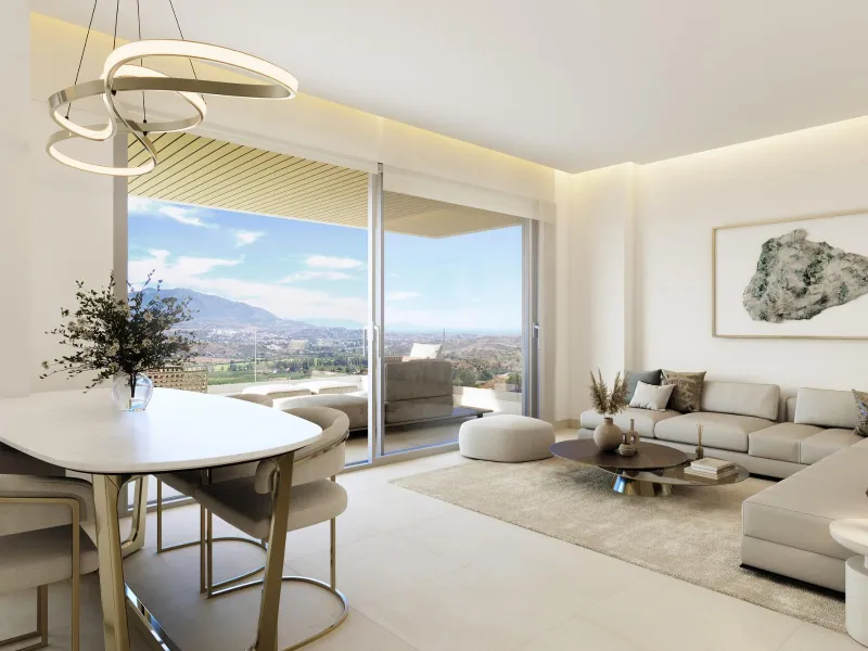 New Build Golf Front Apartments with Sea Views in La Cala de Mijas& & Exclusive Residential Living on the Front Line of La Cala Golf& This exceptional new build residential complex is located on the front line of the renowned La Cala Golf Resort,
