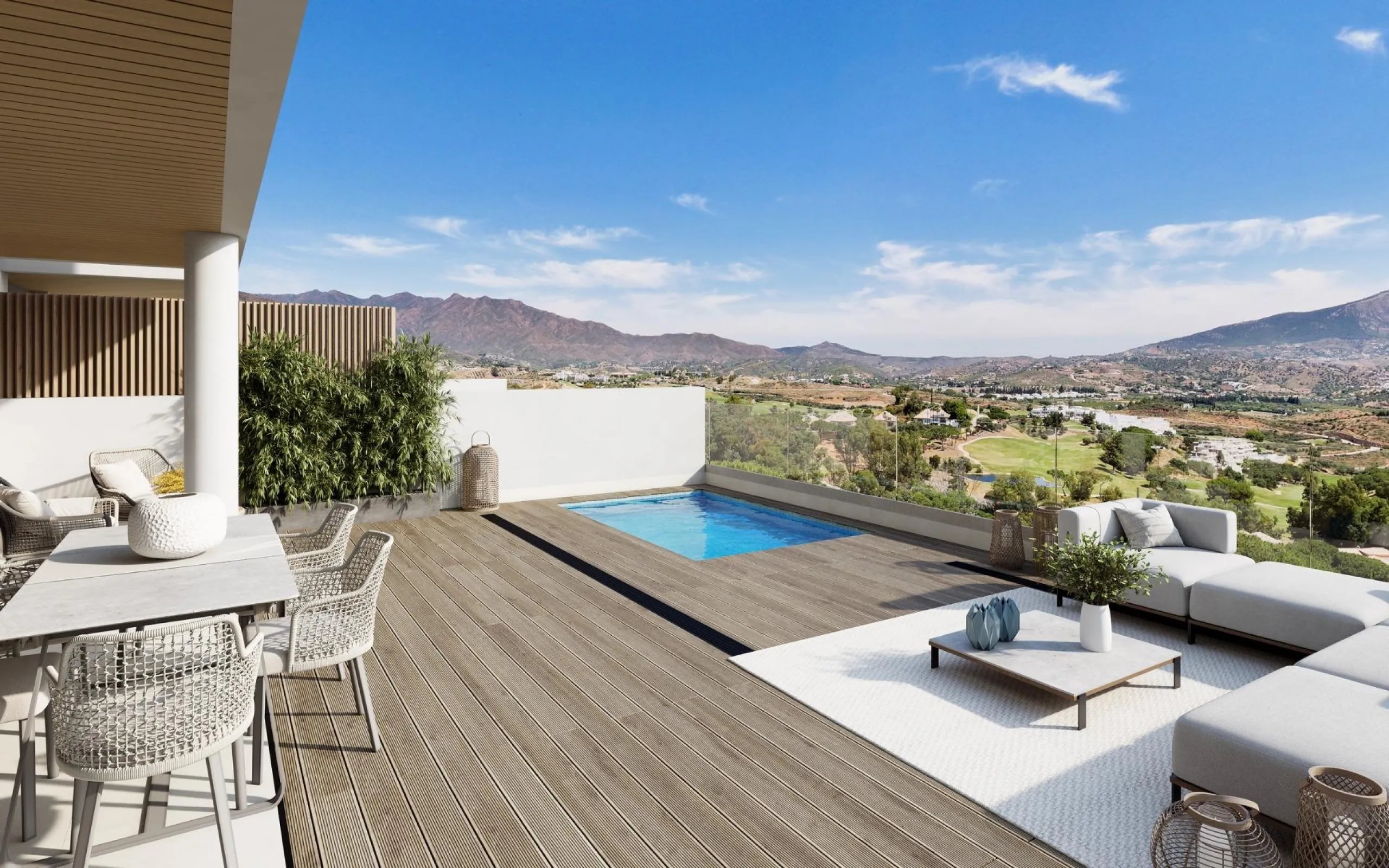 New Build Golf Front Apartments with Sea Views in La Cala de Mijas& & Exclusive Residential Living on the Front Line of La Cala Golf& This exceptional new build residential complex is located on the front line of the renowned La Cala Golf Resort,