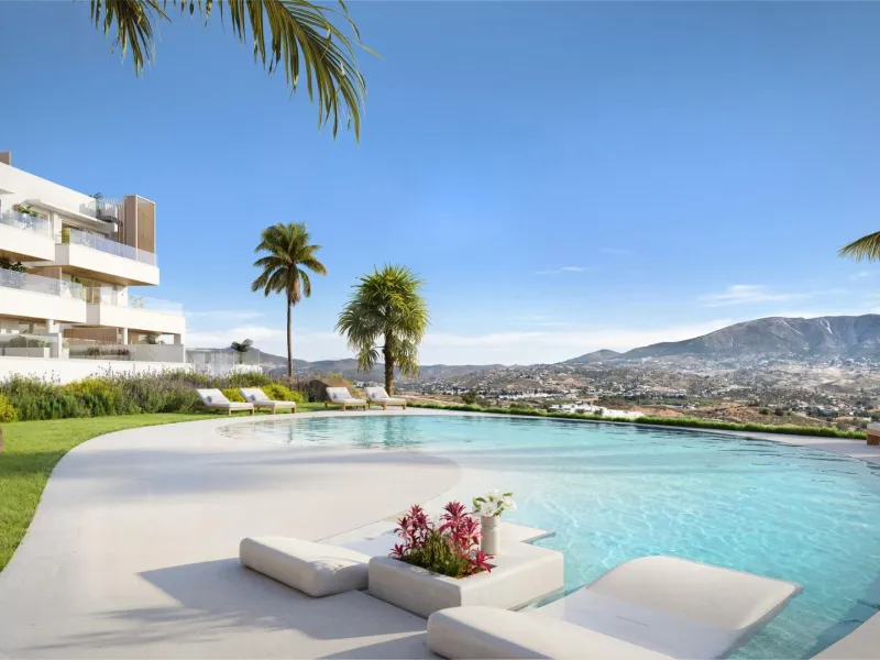New Build Golf Front Apartments with Sea Views in La Cala de Mijas& & Exclusive Residential Living on the Front Line of La Cala Golf& This exceptional new build residential complex is located on the front line of the renowned La Cala Golf Resort,