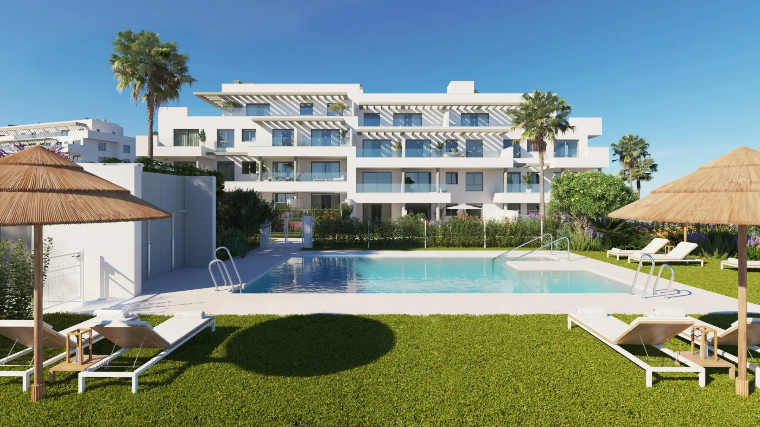 New Build Apartments Near the Beach in Las Lagunas de Mijas& & Modern Coastal Living Just Steps from the Sea& This exclusive new residential development is designed to offer comfort, quality and a relaxed Mediterranean lifestyle for you and your 