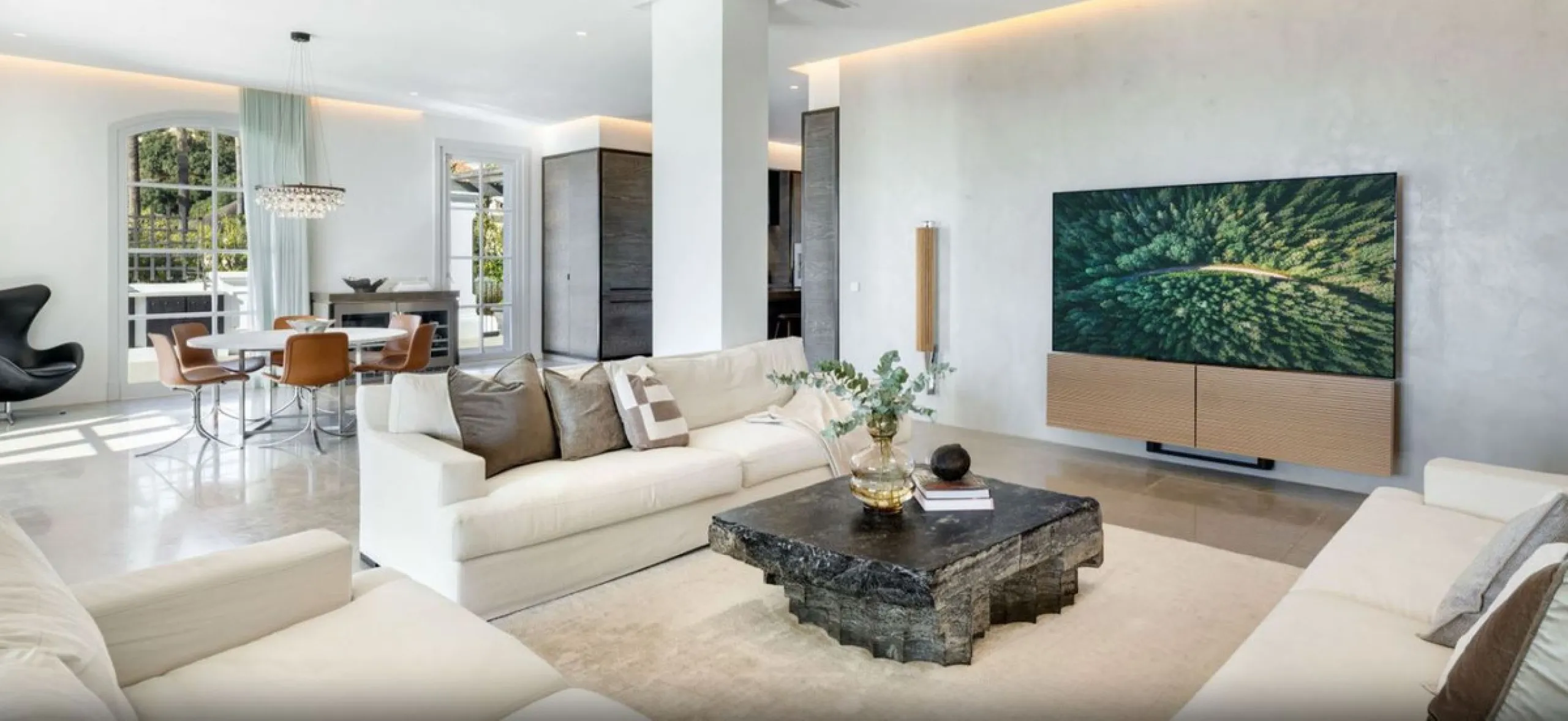 Set within the prestigious, 24-hour secure enclave of the Marbella Club Golf Resort, this Andalusian-inspired yet contemporary mansion offers an extraordinary fusion of timeless elegance and modern luxury. The exclusive resort is home to an exceptional 18