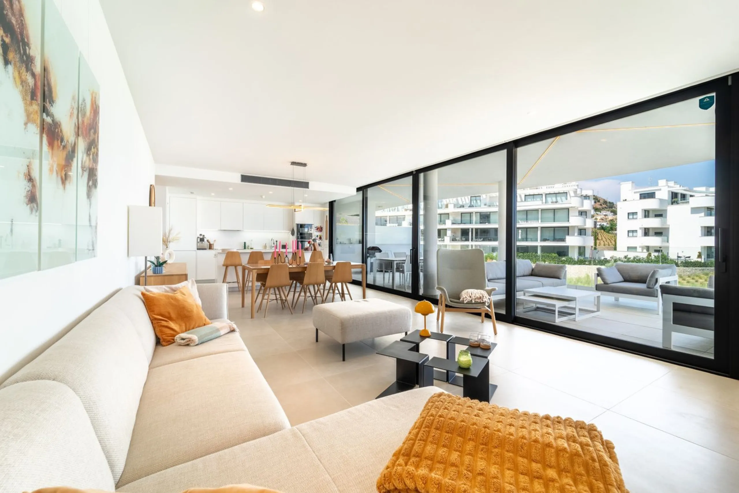 This exceptional ground-floor apartment offers a rare combination of space, privacy, and open views within a secure and highly sought-after residential setting on the Costa del Sol. The property enjoys uninterrupted views over a protected green zone and w
