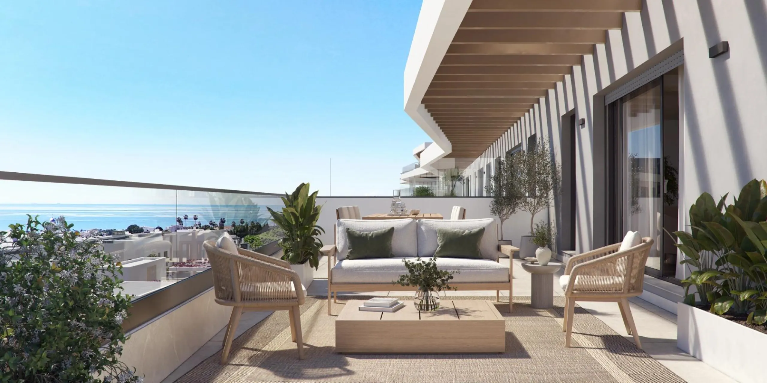 New Build Apartments with Sea Views next to Selwo Park, Estepona& & Modern homes in a privileged natural setting& Located in the exclusive Selwo area, between Estepona and San Pedro de Alcántara, this new residential development on the Costa del 