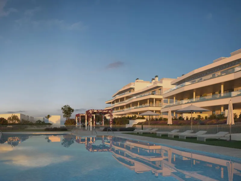 New Build Apartments with Sea Views next to Selwo Park, Estepona& & Modern homes in a privileged natural setting& Located in the exclusive Selwo area, between Estepona and San Pedro de Alcántara, this new residential development on the Costa del 