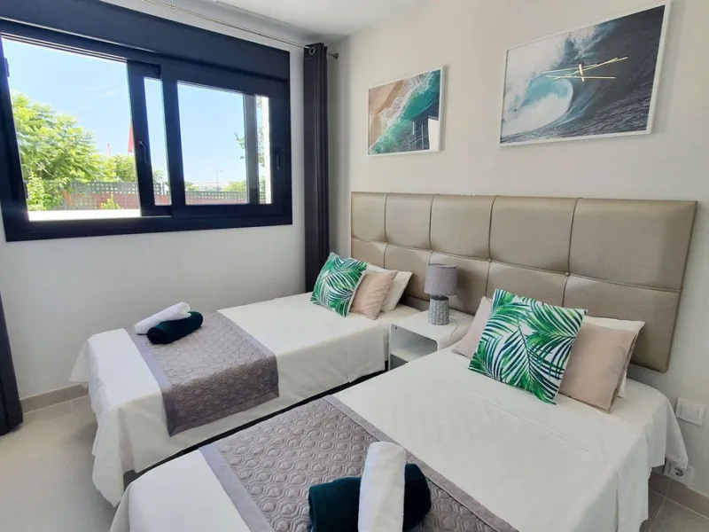 This stunning ground-floor apartment in Los Miradores del Sol Phase I perfectly combines contemporary luxury with Mediterranean indoor-outdoor living on Estepona's exclusive New Golden Mile. Offering 92 m² of elegant interior space and an impressive 84 m²