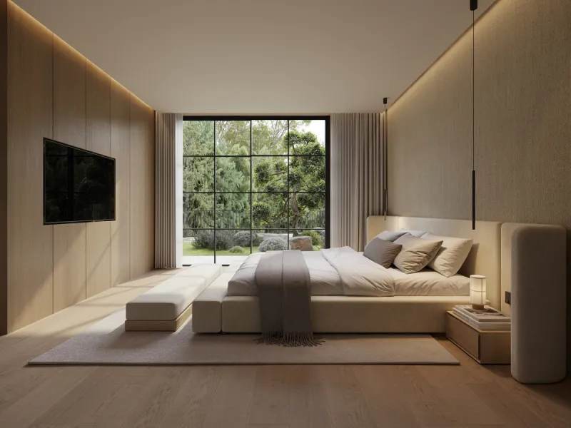 A unique opportunity to acquire a premium plot with an approved project and building license for the construction of an elegant contemporary villa with a total built area of 642 m², distributed over two above-ground levels and a basement. Urban planning c