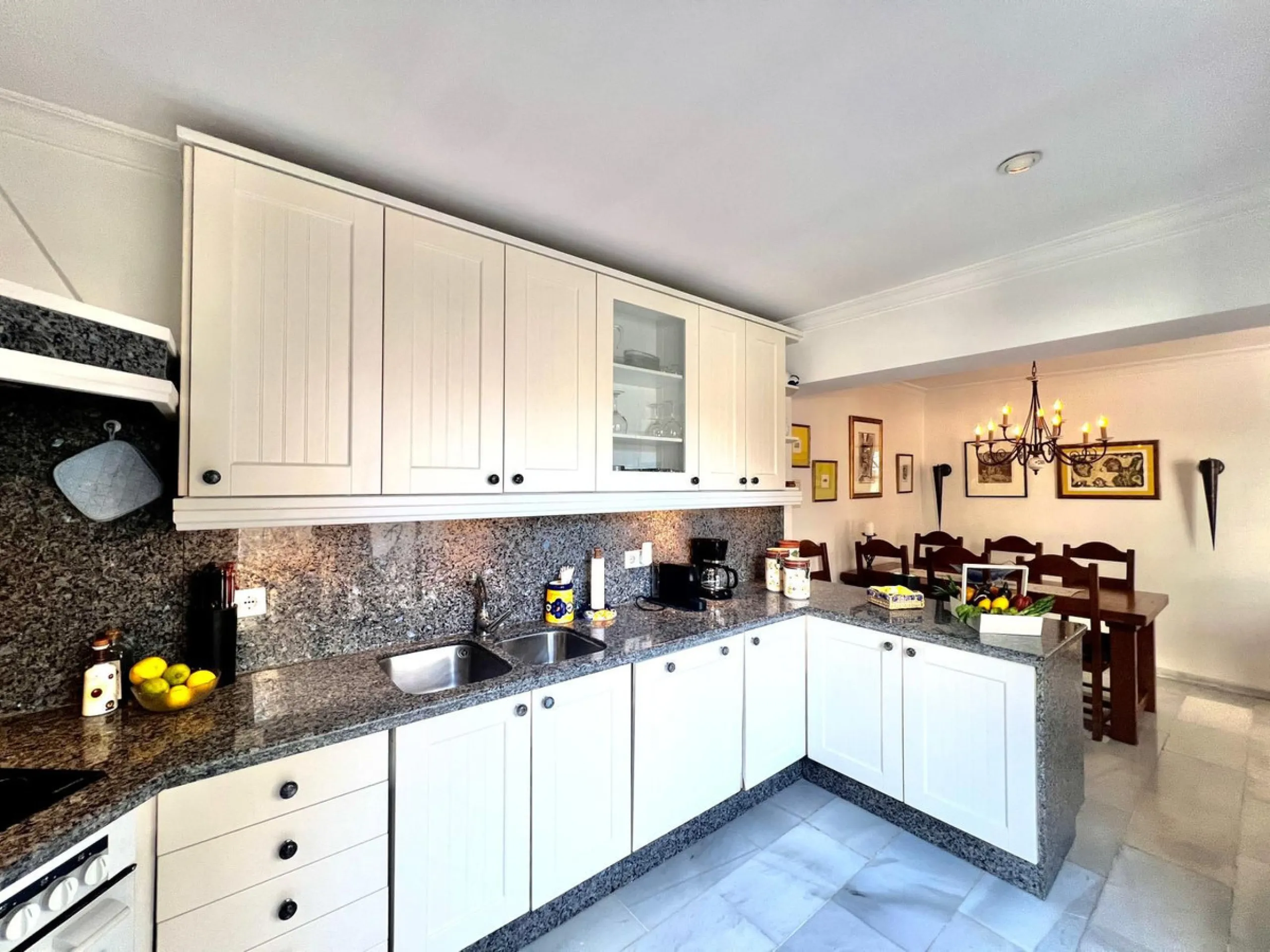 Beachfront complex in Estepona, New Golden Mile, between Cancelada and Selwo, close to Las Dunas. Stunning fully renovated corner semi-detached townhouse, located in a frontline beach complex with a unique charm, reminiscent of an authentic fishing villag