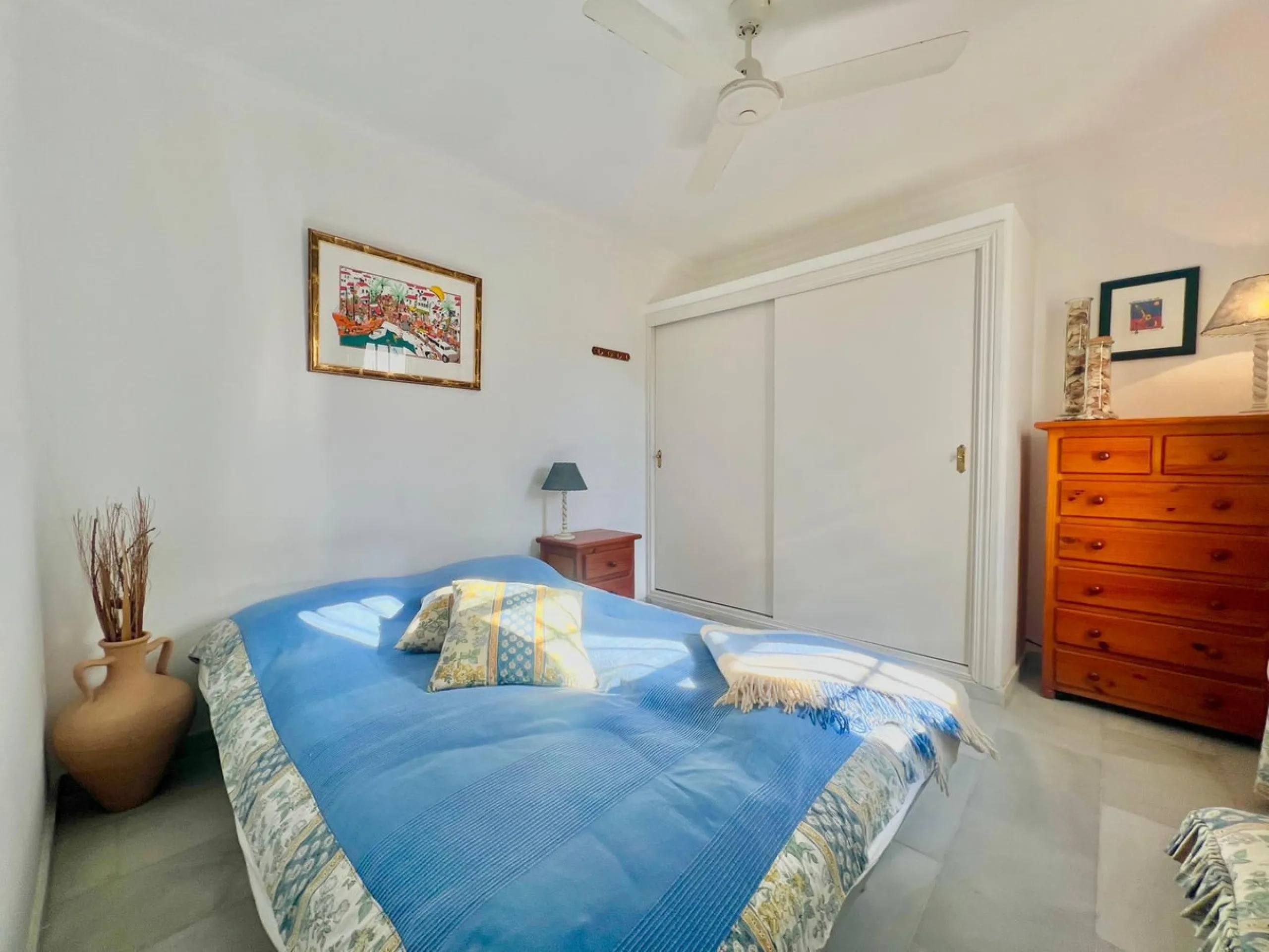 Beachfront complex in Estepona, New Golden Mile, between Cancelada and Selwo, close to Las Dunas. Stunning fully renovated corner semi-detached townhouse, located in a frontline beach complex with a unique charm, reminiscent of an authentic fishing villag