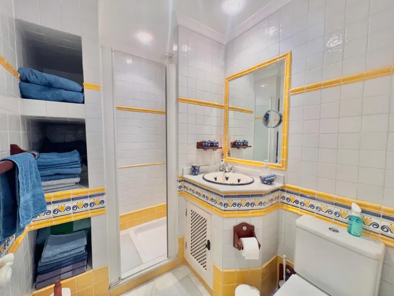 Beachfront complex in Estepona, New Golden Mile, between Cancelada and Selwo, close to Las Dunas. Stunning fully renovated corner semi-detached townhouse, located in a frontline beach complex with a unique charm, reminiscent of an authentic fishing villag