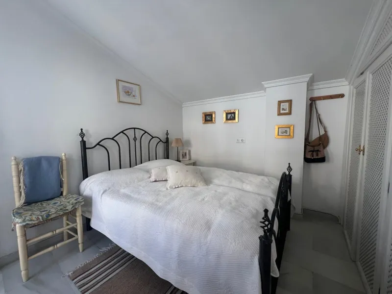 Beachfront complex in Estepona, New Golden Mile, between Cancelada and Selwo, close to Las Dunas. Stunning fully renovated corner semi-detached townhouse, located in a frontline beach complex with a unique charm, reminiscent of an authentic fishing villag