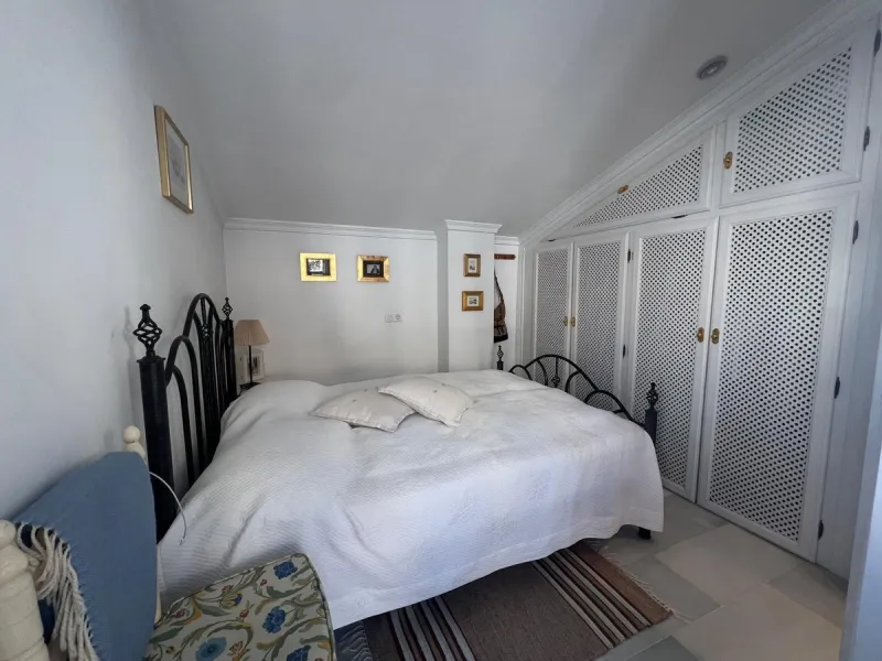 Beachfront complex in Estepona, New Golden Mile, between Cancelada and Selwo, close to Las Dunas. Stunning fully renovated corner semi-detached townhouse, located in a frontline beach complex with a unique charm, reminiscent of an authentic fishing villag