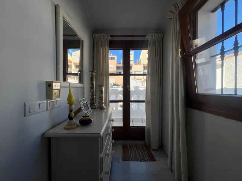 Beachfront complex in Estepona, New Golden Mile, between Cancelada and Selwo, close to Las Dunas. Stunning fully renovated corner semi-detached townhouse, located in a frontline beach complex with a unique charm, reminiscent of an authentic fishing villag