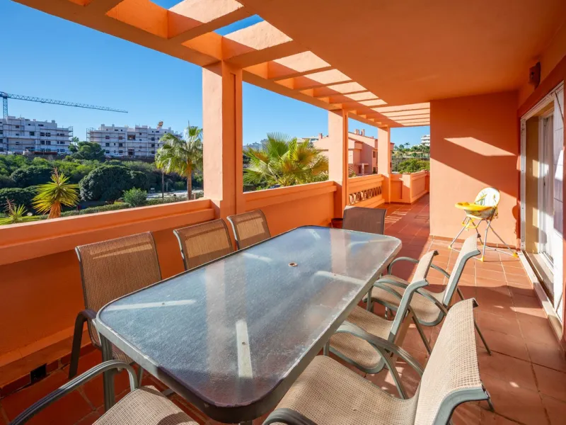 One-level apartment consisting of 3 double bedrooms, together with 3 bathrooms a large L shape terrace with the bonus of half being covered and the other half open to be able to enjoy the sun all day long which you has limited sea views. Property comes wi