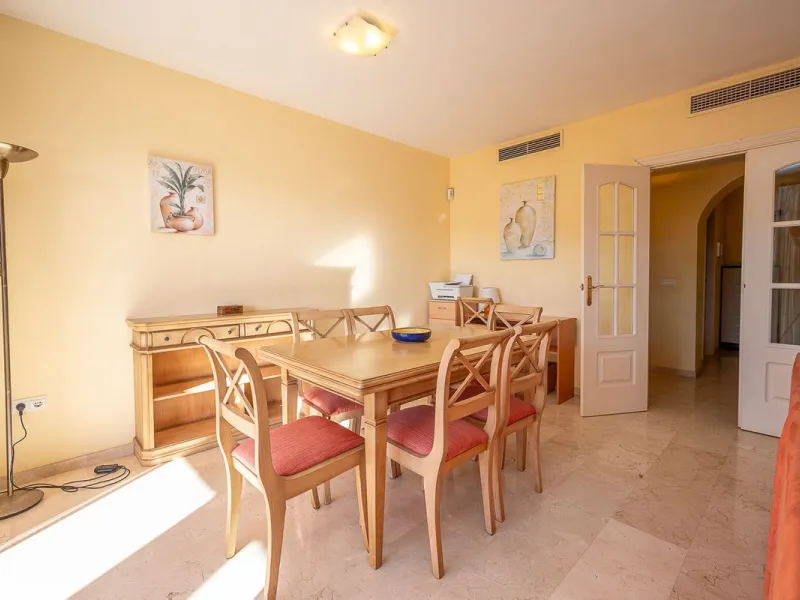One-level apartment consisting of 3 double bedrooms, together with 3 bathrooms a large L shape terrace with the bonus of half being covered and the other half open to be able to enjoy the sun all day long which you has limited sea views. Property comes wi