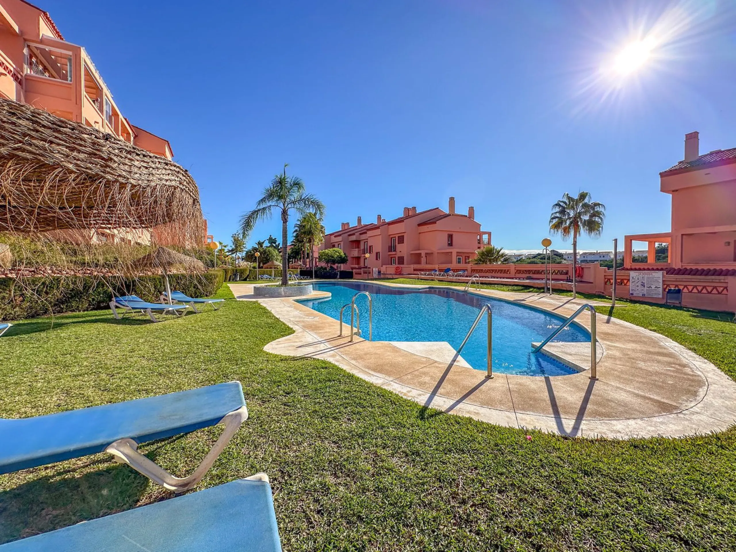 One-level apartment consisting of 3 double bedrooms, together with 3 bathrooms a large L shape terrace with the bonus of half being covered and the other half open to be able to enjoy the sun all day long which you has limited sea views. Property comes wi