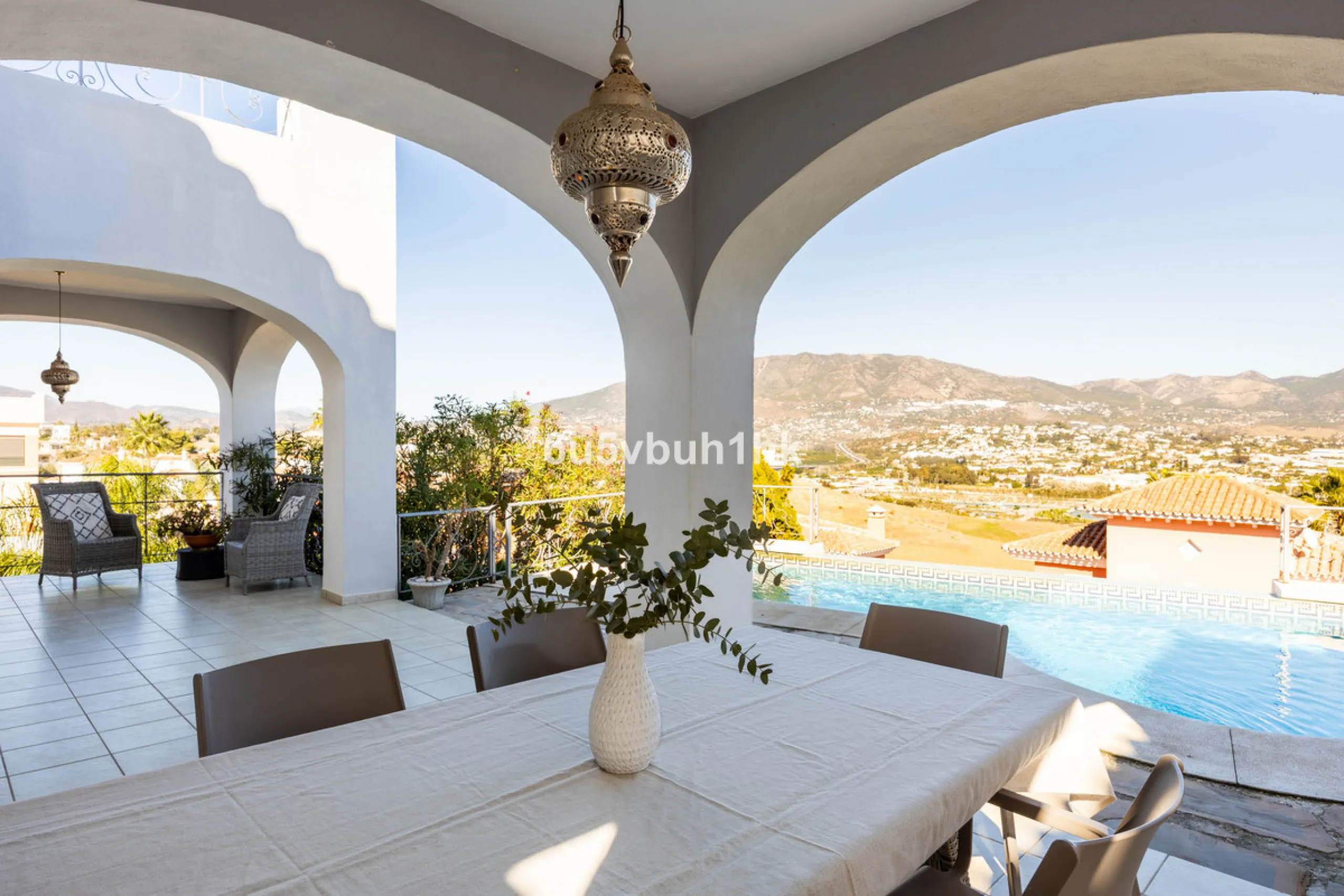 Imagine waking up to golden Mediterranean light, the scent of warm pine trees, and birdsong drifting across rolling green fairways. This exceptional 6-bedroom villa beside Cerrado del Aguila Golf & Resort offers more than a home – it offers a lifestyle sh