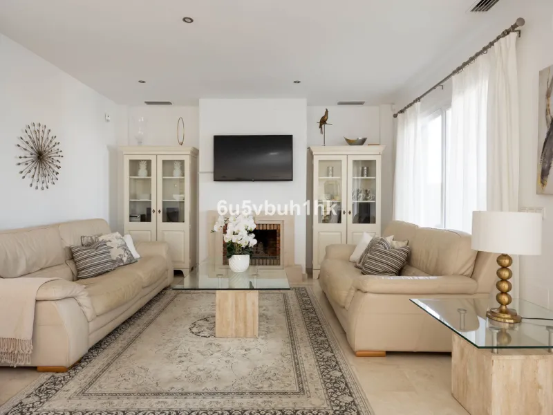 Imagine waking up to golden Mediterranean light, the scent of warm pine trees, and birdsong drifting across rolling green fairways. This exceptional 6-bedroom villa beside Cerrado del Aguila Golf & Resort offers more than a home – it offers a lifestyle sh