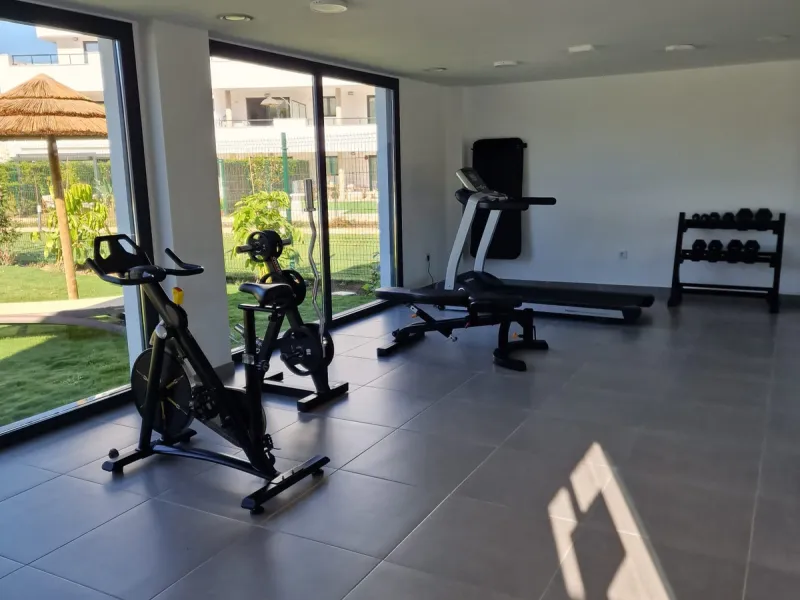 Ground Floor Apartment for sale in Estepona East, Estepona with 2 bedrooms, 2 bathrooms, 2 en suite bathrooms and with orientation south, with communal swimming pool, private garage (1 parking spaces) and private garden. Regarding property dimensions, it 