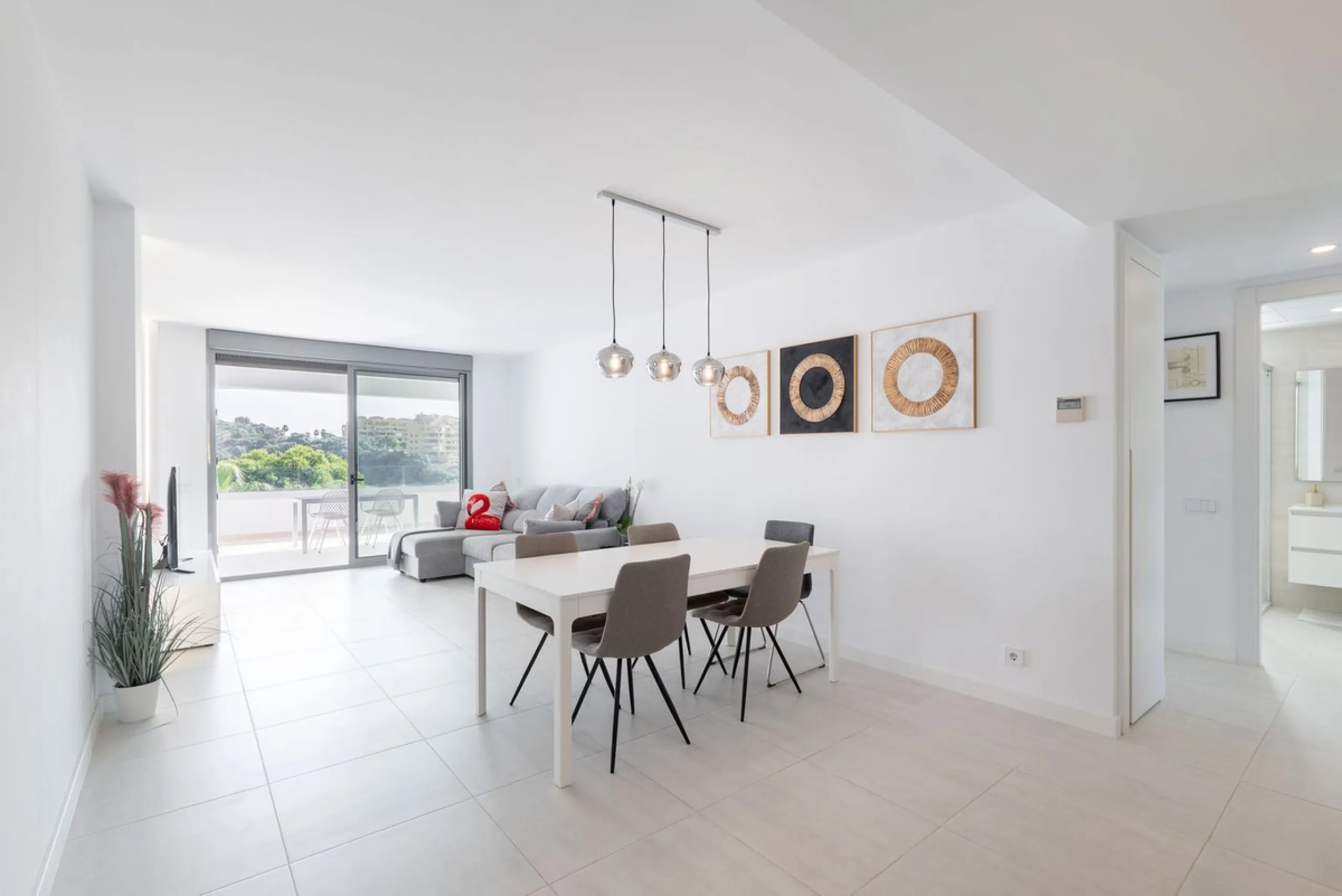 Modern apartment in a gated community with pools and gym
