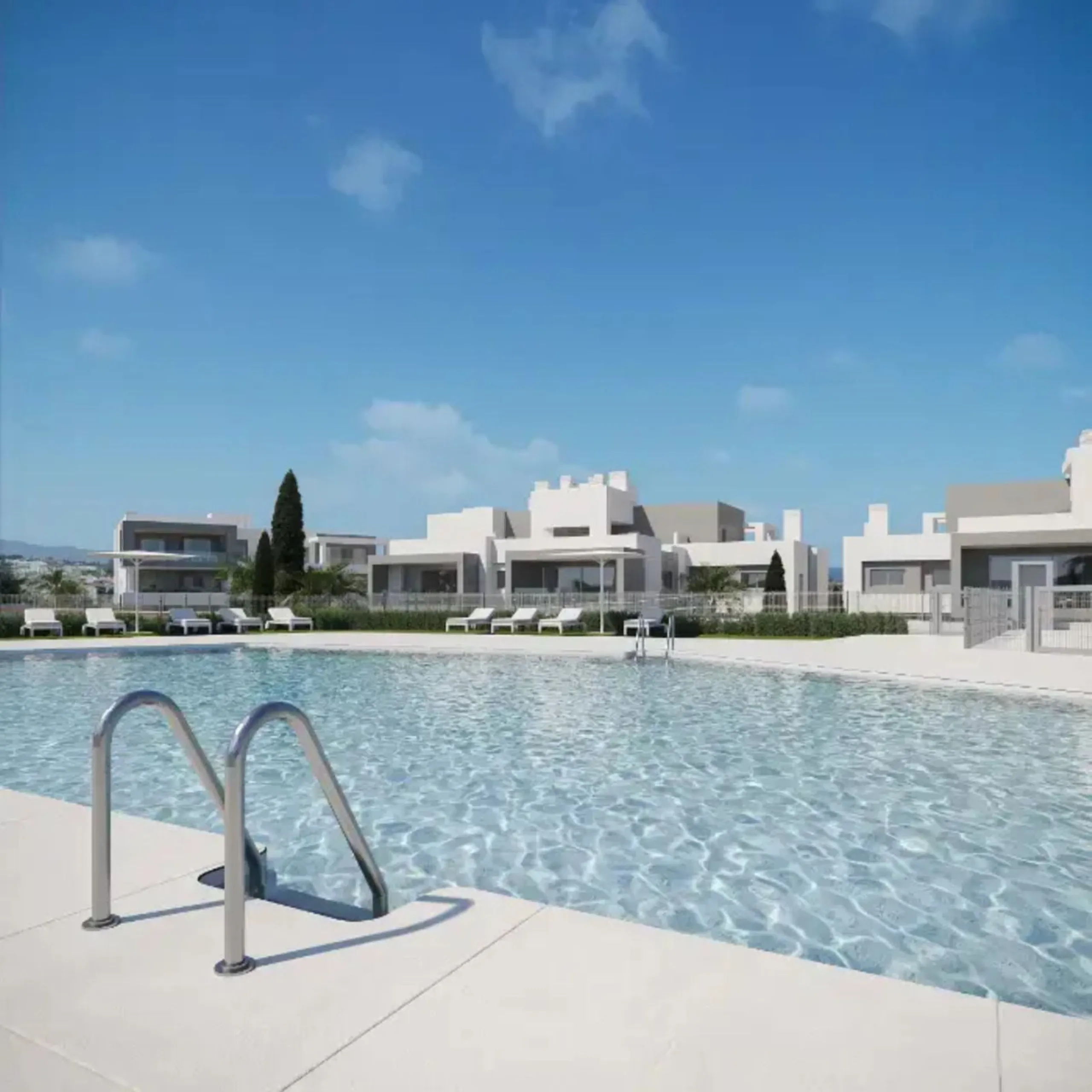 Modern apartment in a gated community with pools and gym