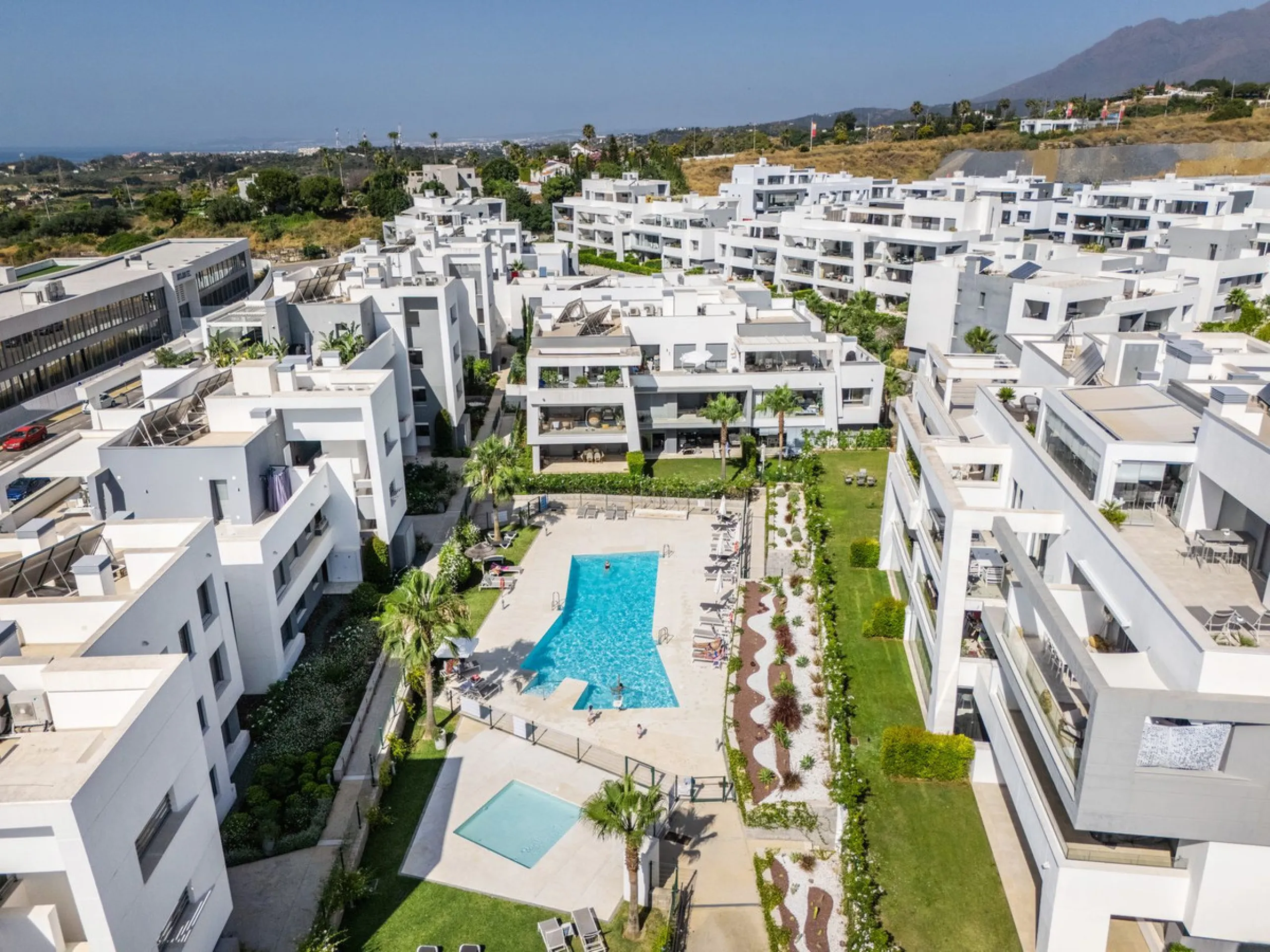 Modern apartment in a gated community with pools and gym