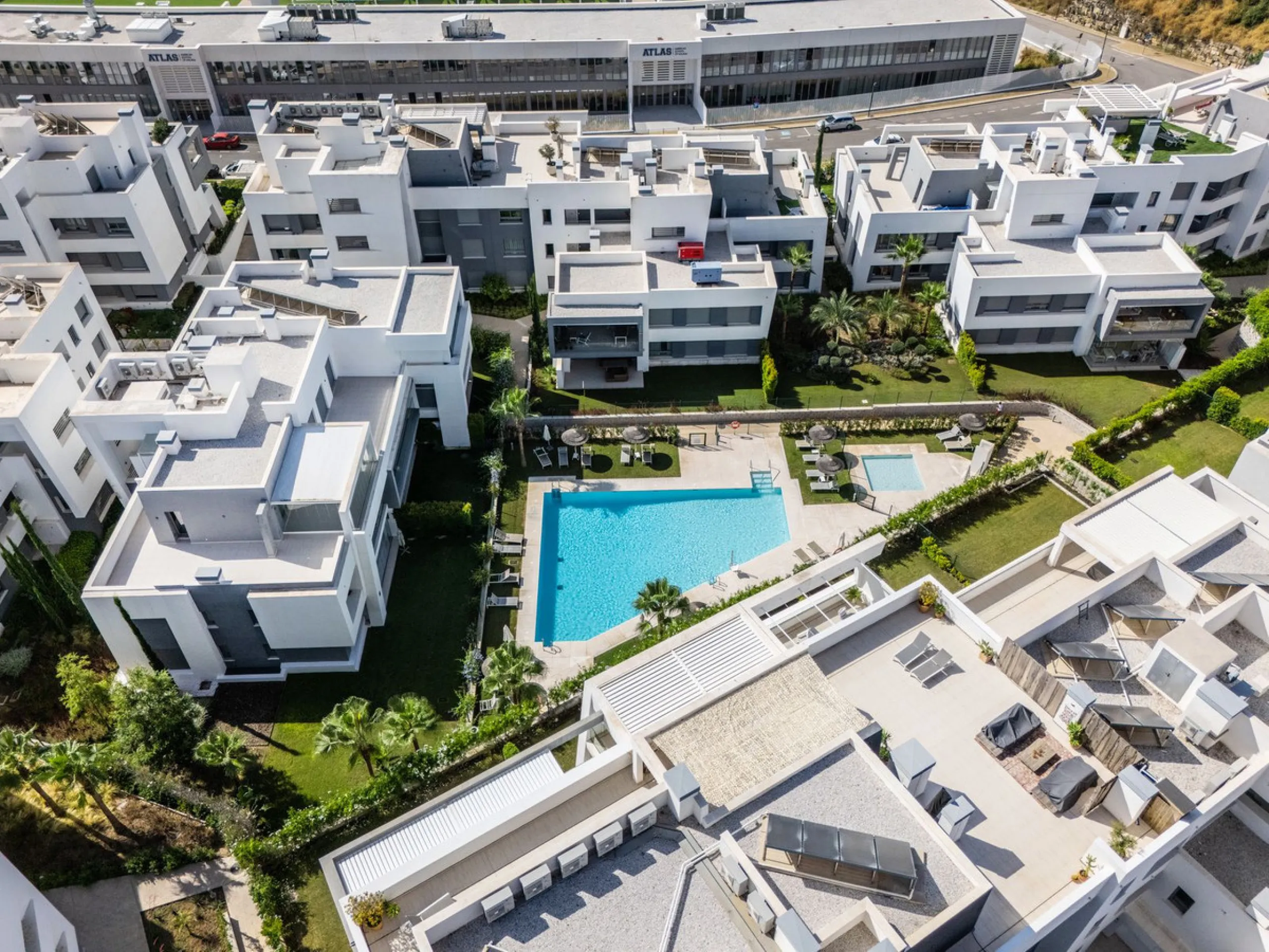 Modern apartment in a gated community with pools and gym
