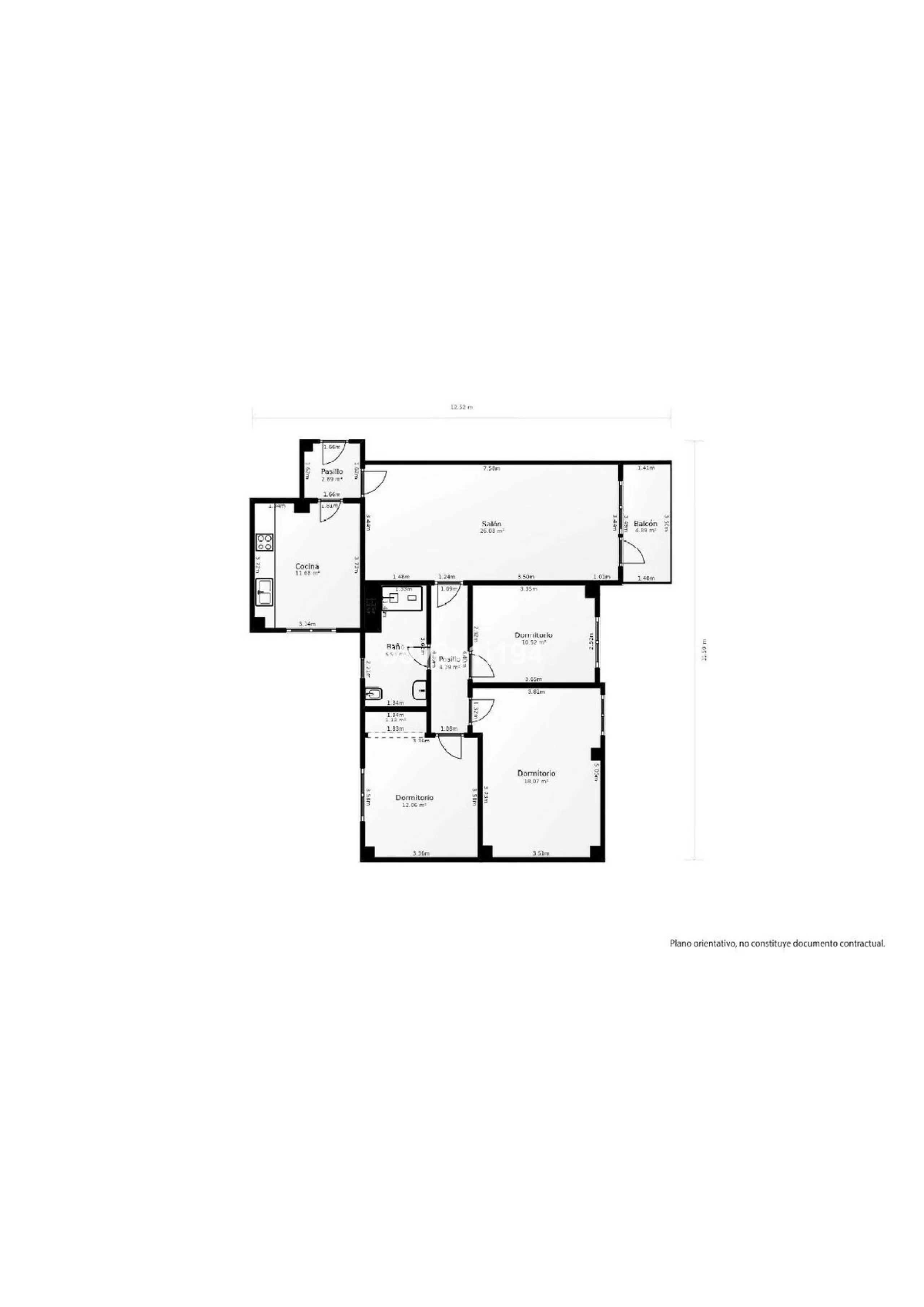 Apartment - Middle Floor Apartment в продаже в Málaga, Málaga. В доме 3 спален и 1 ванных комнат. Площадь дома 86 м²