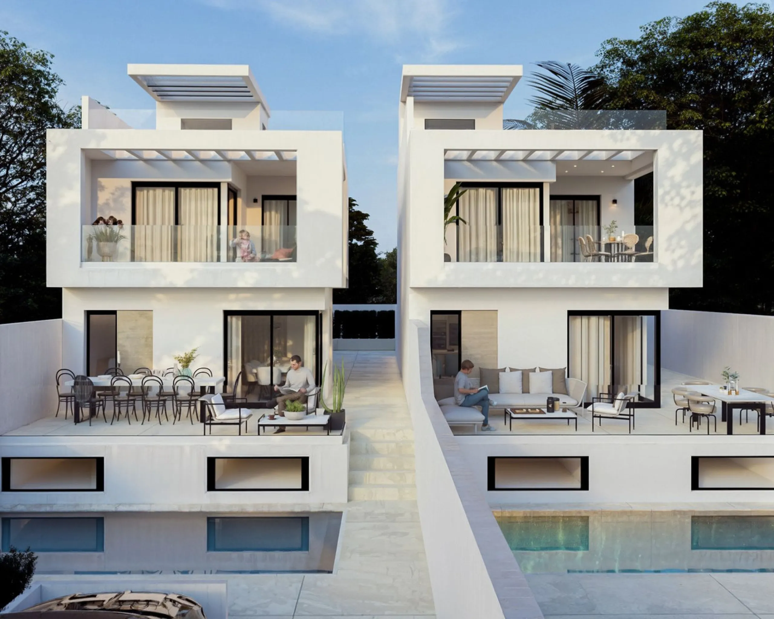 New Construction detached Villas, with private pool and Panoramic Sea Views