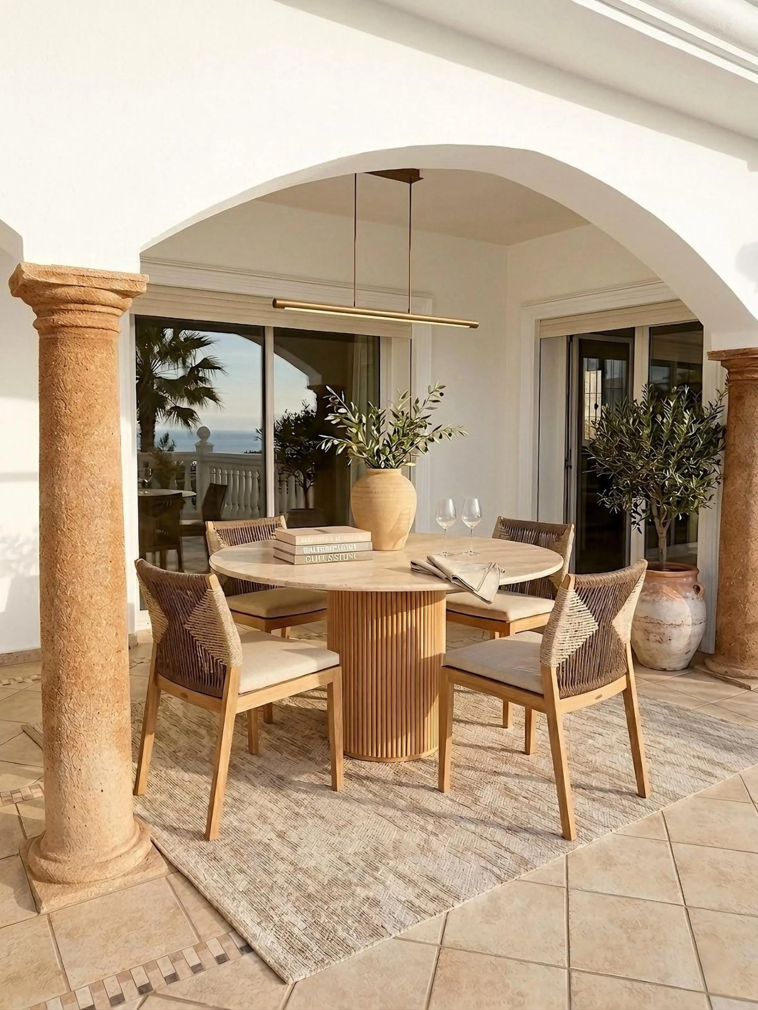 This stunning villa, accompanied by three adjoining buildable plots, presents an exceptional investment opportunity. Boasting six bedrooms and five bathrooms, this property offers abundant space and comfort. Revel in panoramic views of the sea and mountai
