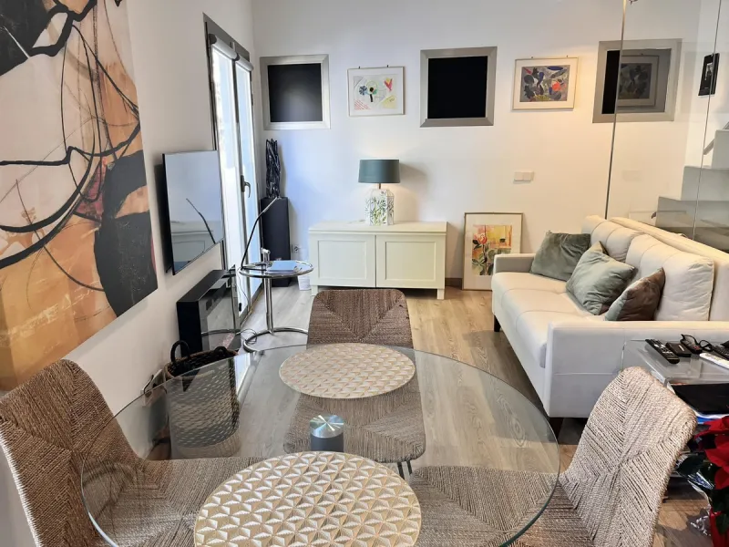 Fantastic duplex apartment in Marbella\'s Old Town, completely renovated. The only flat in the building without neighbours. Ideal for owners with dogs. This very bright apartment has a living-dining room with hot/cold air conditioning and an electric fire