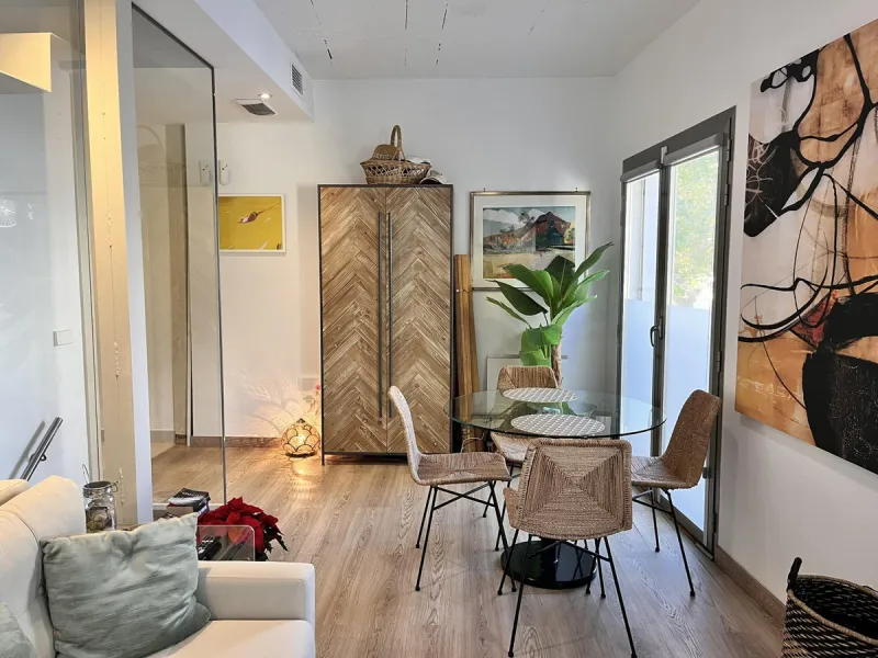 Fantastic duplex apartment in Marbella\'s Old Town, completely renovated. The only flat in the building without neighbours. Ideal for owners with dogs. This very bright apartment has a living-dining room with hot/cold air conditioning and an electric fire