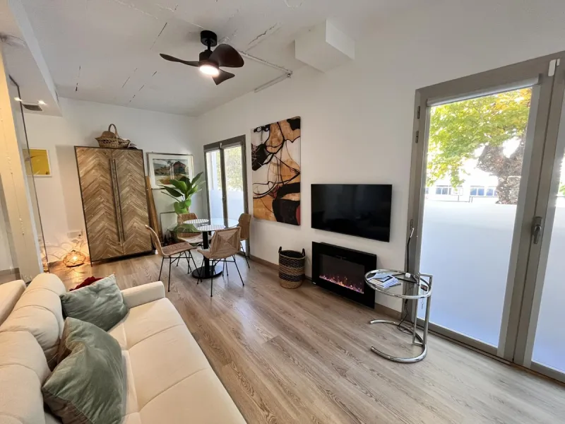Fantastic duplex apartment in Marbella\'s Old Town, completely renovated. The only flat in the building without neighbours. Ideal for owners with dogs. This very bright apartment has a living-dining room with hot/cold air conditioning and an electric fire