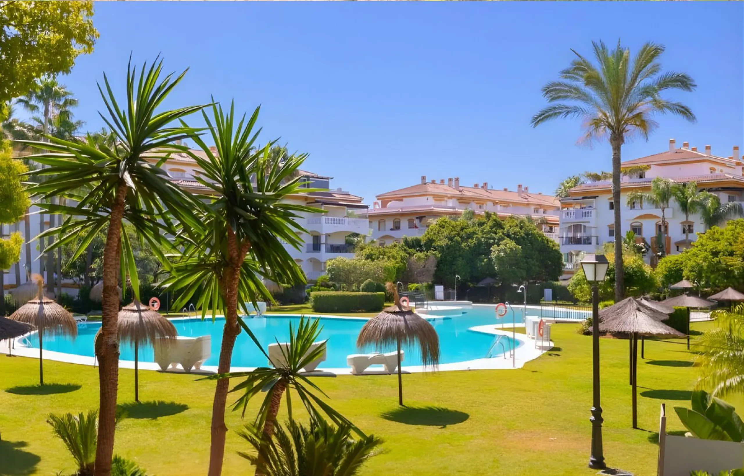 New to the market, ready to move into 2 bed / 2 bath west facing middle floor apartment in La Dama de Noche
