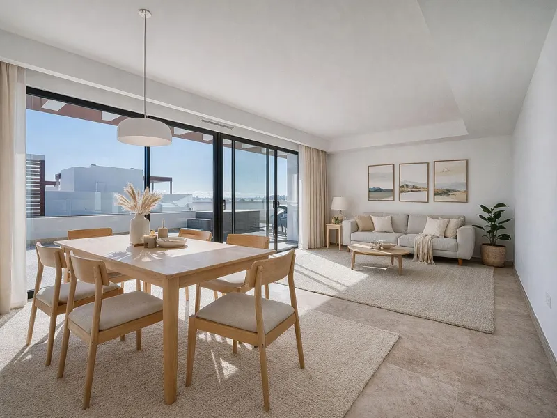 This brand-new, unfurnished resale penthouse offers refined contemporary living in a prime location on the New Golden Mile, just 10 minutes from both Estepona and Marbella.