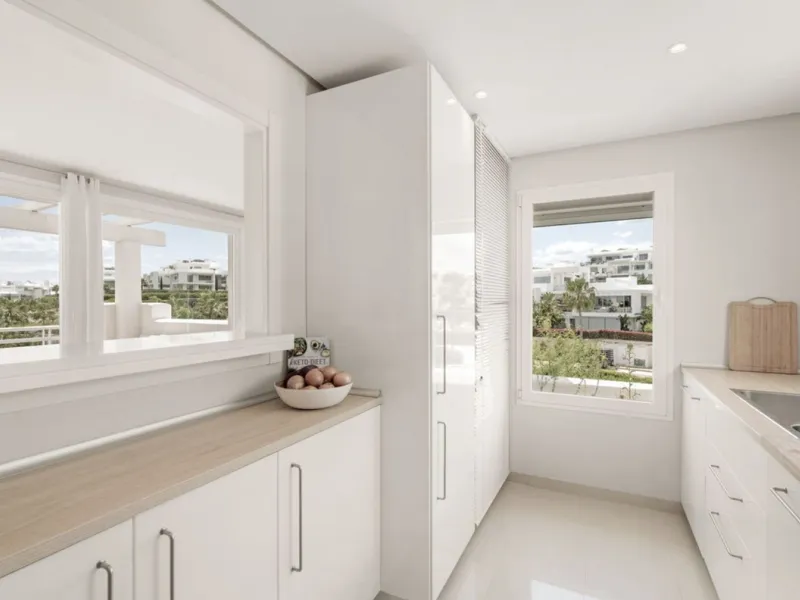Located in the first phase of the gated Alcazaba Lagoon development, this bright and inviting first-floor apartment delivers an immediate sense of relaxation. The community enjoys a privileged setting just a short drive from Estepona centre, the beach, an