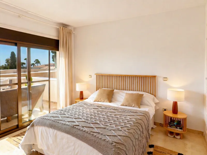 Beautiful apartment located in the sought-after area of Atalaya, Estepona—ideal as a permanent residence or a smart investment opportunity. The property features 2 spacious bedrooms, 1 bathroom, and 1 en-suite bathroom, with an east-facing orientation tha