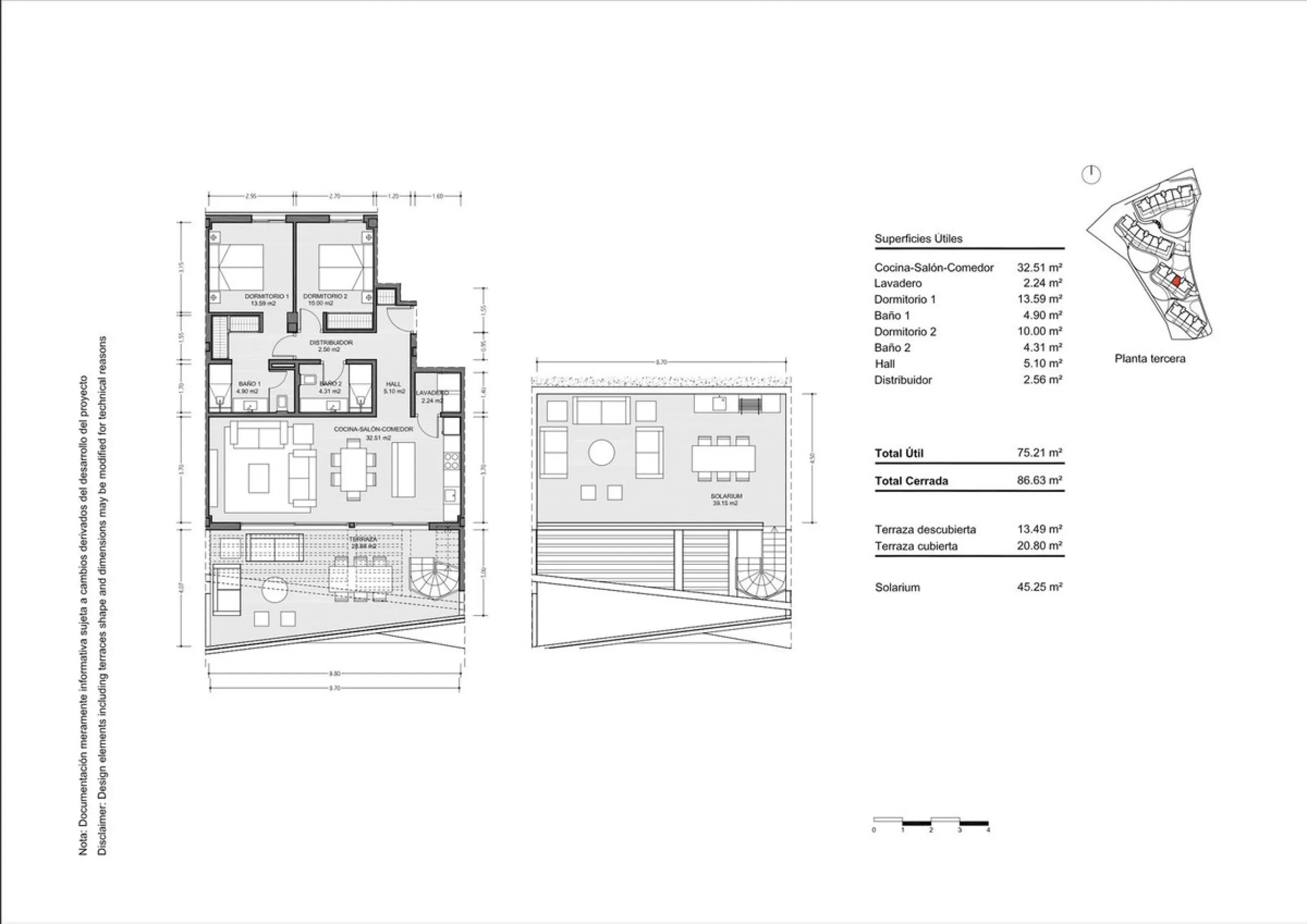 Apartment - Penthouse в продаже в Fuengirola, Málaga. В доме 2 спален и 2 ванных комнат. Площадь дома 87 м²