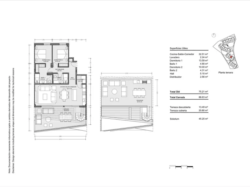 Apartment - Penthouse в продаже в Fuengirola, Málaga. В доме 2 спален и 2 ванных комнат. Площадь дома 87 м²