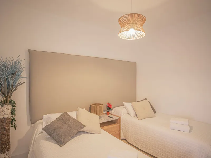 Renovated apartments with 3 bedrooms, living room, kitchen, two terraces, with all amenities in Las Salinas. The apartments are located 200 meters from the beach, 8 km from Estepona, 18 km from Marbella and 34 km from Ronda. It offers 2 shared outdoor poo