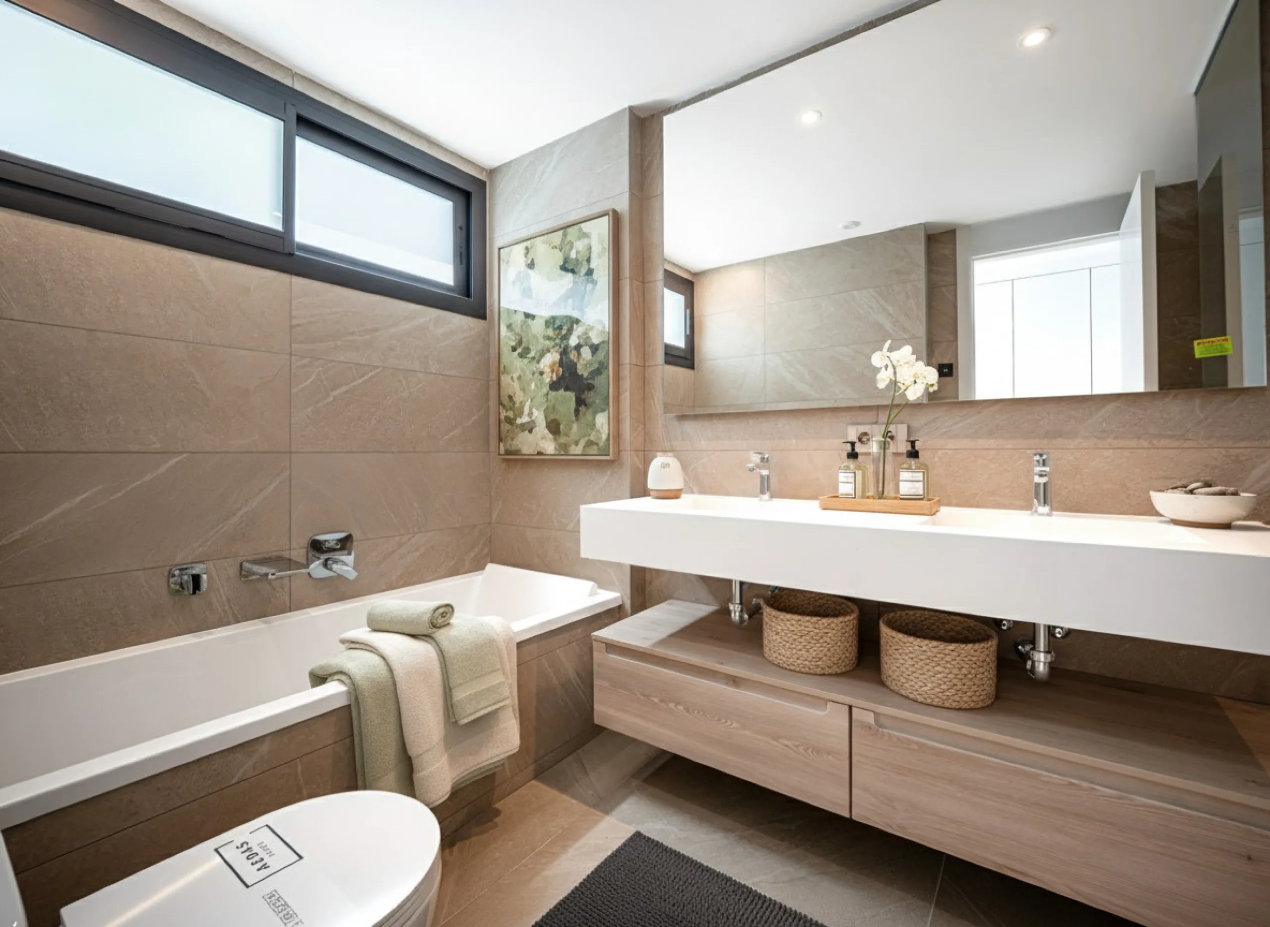 Penthouse Alma is a brand-new duplex home in a secure gated community in Marbella East. It has two ensuite bedrooms, a guest bathroom, and an open-plan living space that connects the kitchen, dining, and lounge areas. Floor-to-ceiling windows fill the hom