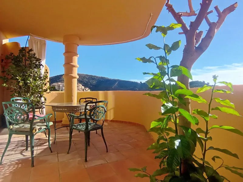 Stunning terraces with sea and mountain views. Over 60 square meters of covered and uncovered terraces. Immaculate two-story penthouse. Built-in interior staircase provides access to the upper level. The ground floor comprises two bedrooms and two full ba