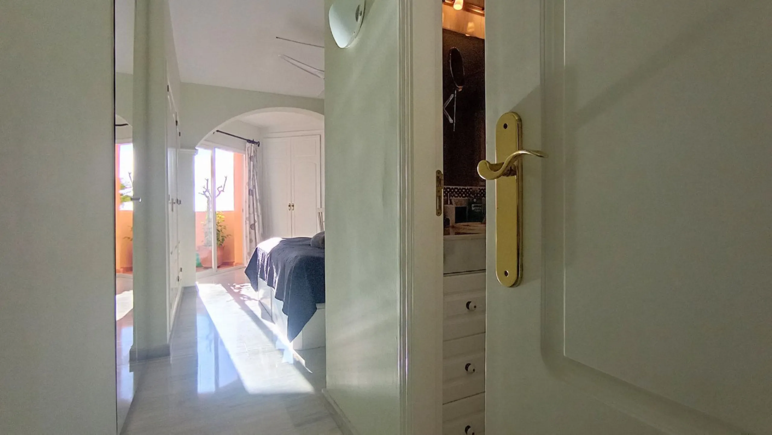 Stunning terraces with sea and mountain views. Over 60 square meters of covered and uncovered terraces. Immaculate two-story penthouse. Built-in interior staircase provides access to the upper level. The ground floor comprises two bedrooms and two full ba