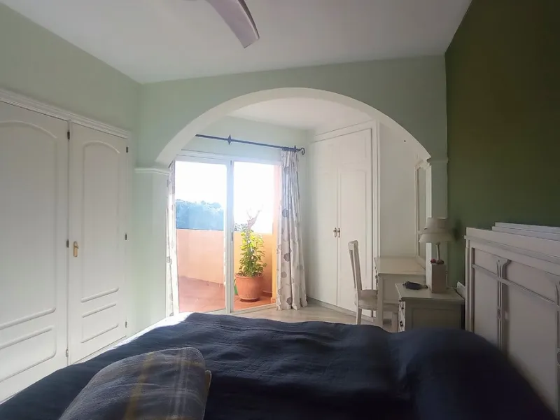 Stunning terraces with sea and mountain views. Over 60 square meters of covered and uncovered terraces. Immaculate two-story penthouse. Built-in interior staircase provides access to the upper level. The ground floor comprises two bedrooms and two full ba