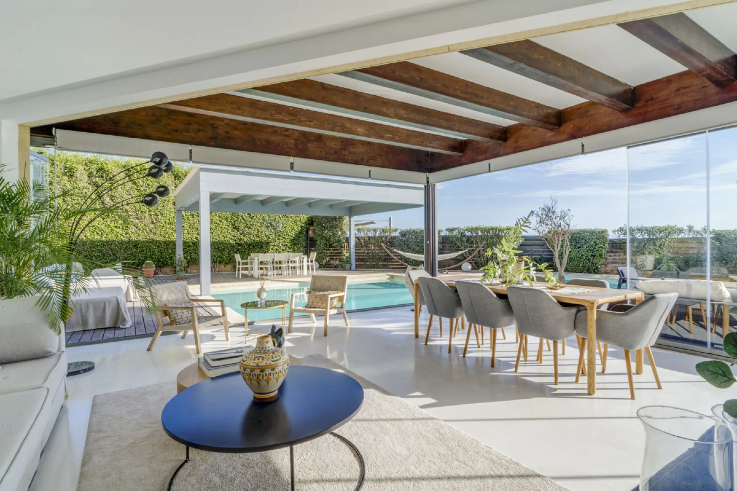 In one of the most sought-after locations along Marbella's coastline, this spectacular contemporary villa rises literally on the sand, offering a truly unique and unrivalled beachfront living experience.