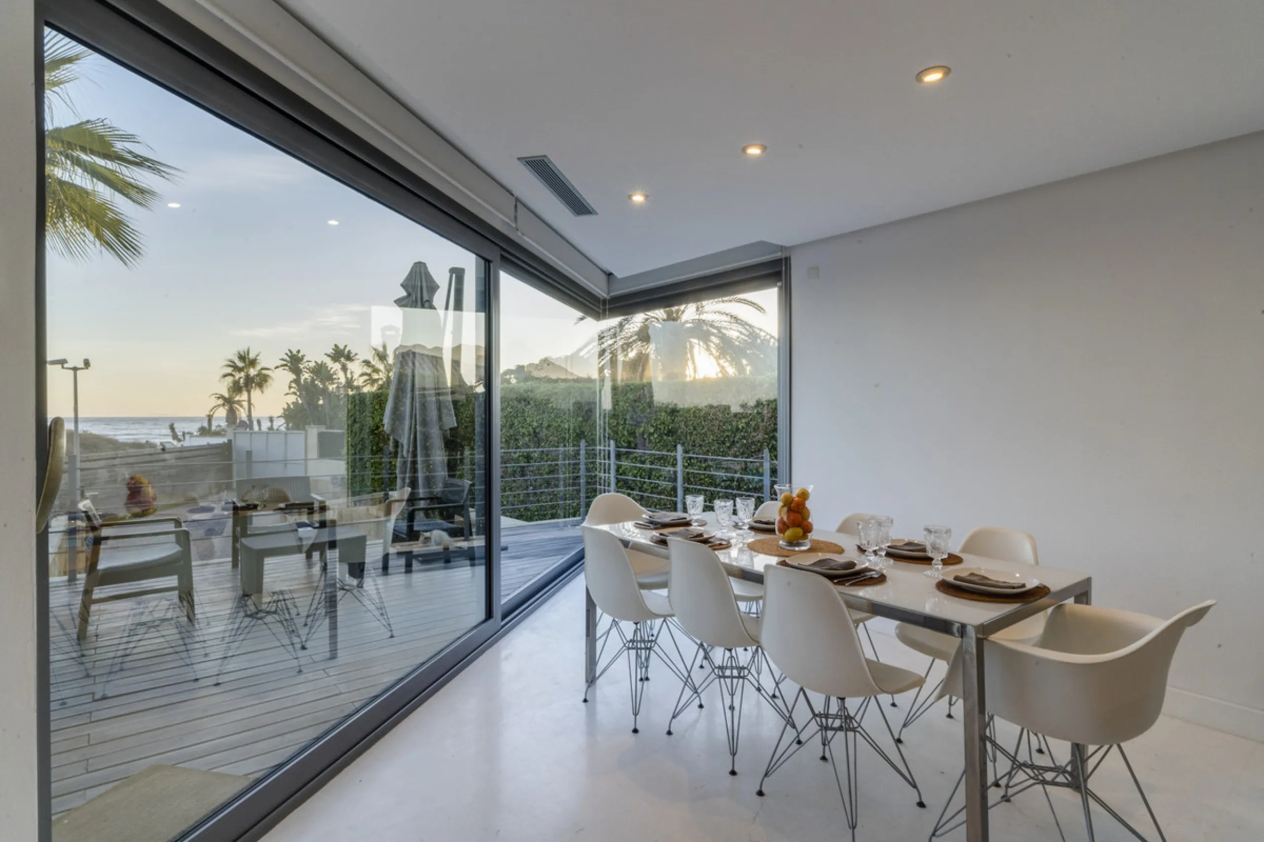In one of the most sought-after locations along Marbella's coastline, this spectacular contemporary villa rises literally on the sand, offering a truly unique and unrivalled beachfront living experience.