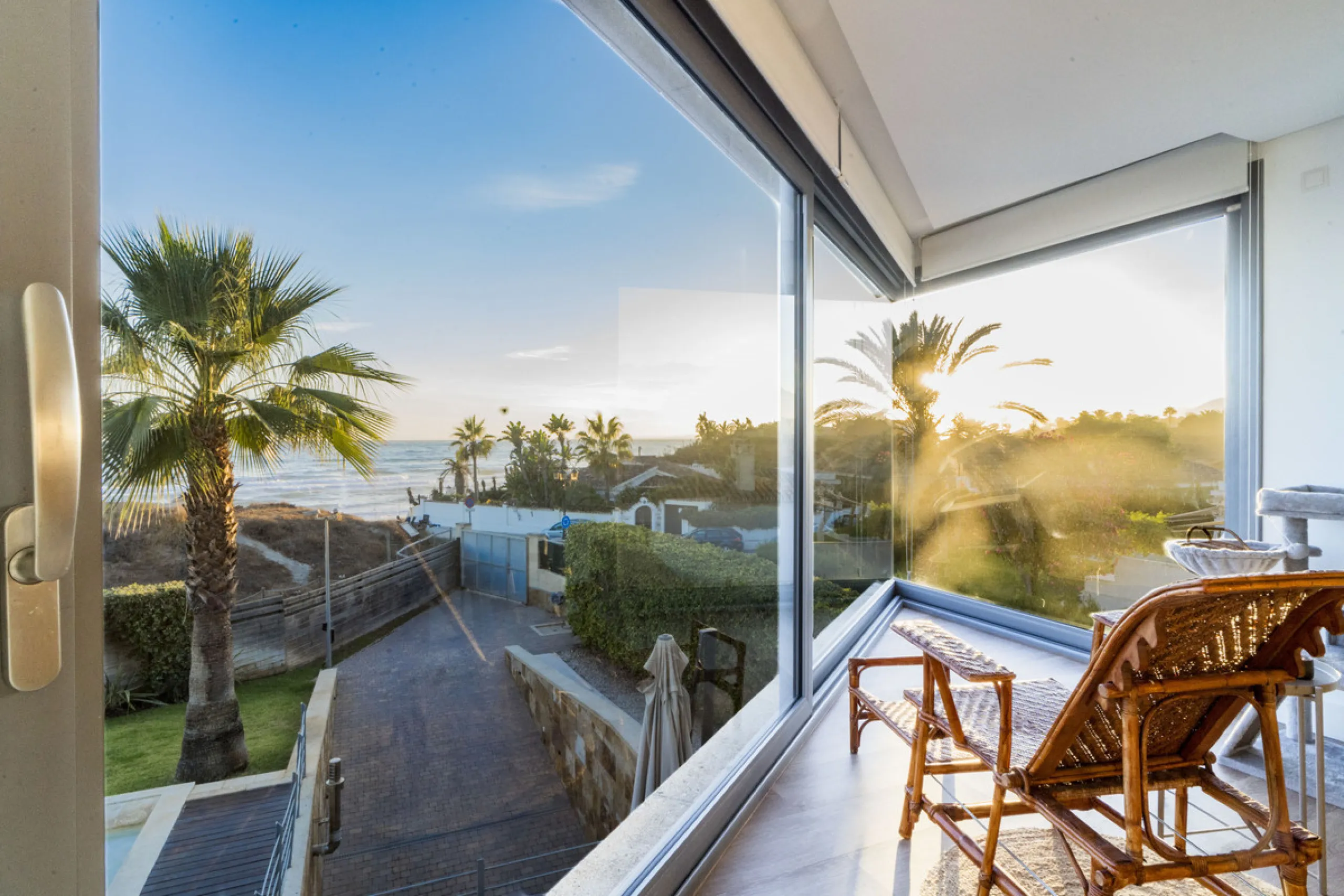 In one of the most sought-after locations along Marbella's coastline, this spectacular contemporary villa rises literally on the sand, offering a truly unique and unrivalled beachfront living experience.