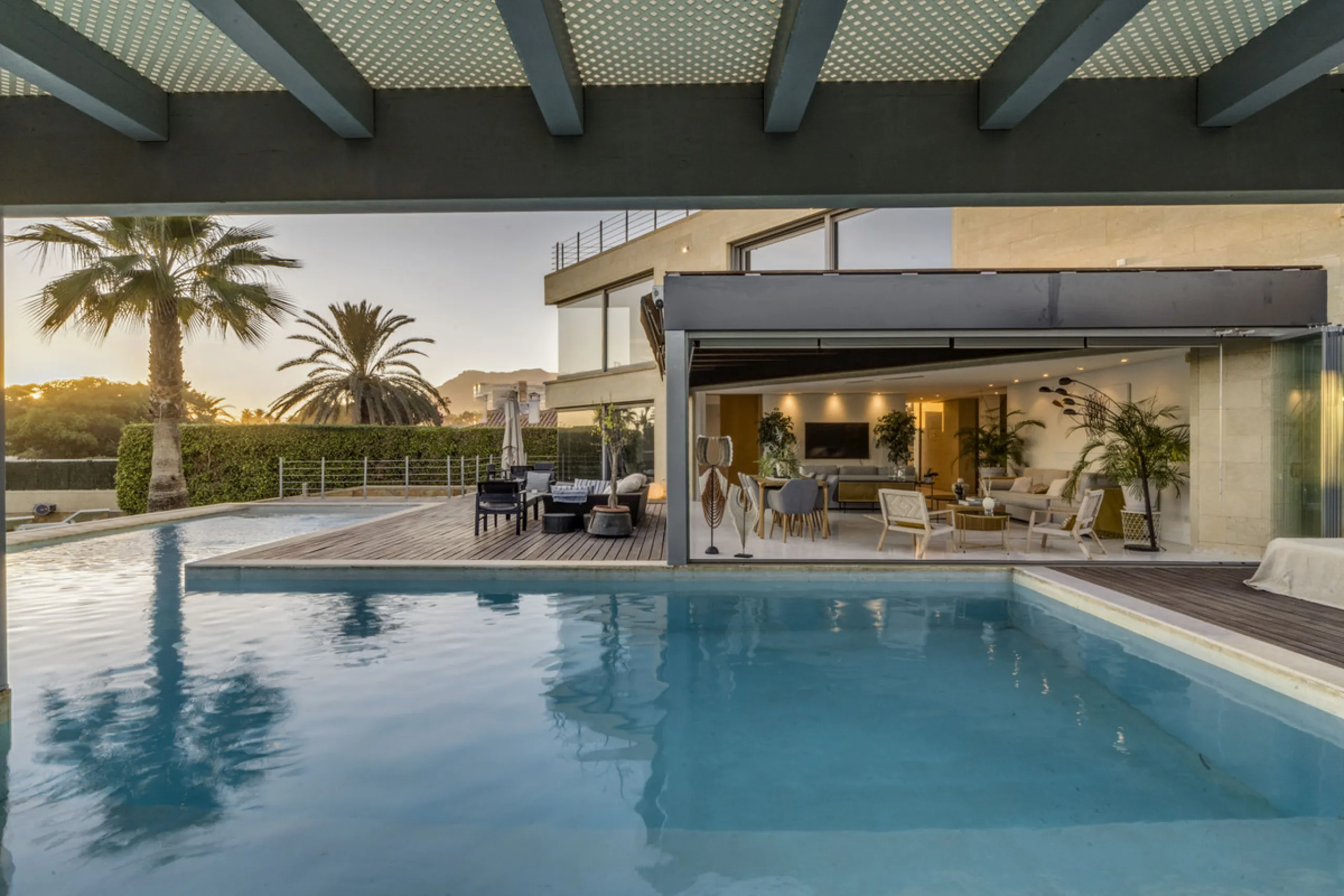 In one of the most sought-after locations along Marbella's coastline, this spectacular contemporary villa rises literally on the sand, offering a truly unique and unrivalled beachfront living experience.
