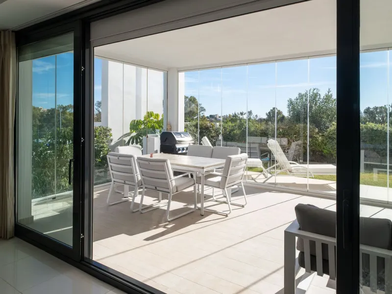 Discover the perfect blend of modern luxury and tranquility in this beautifully renovated 3-bedroom ground-floor apartment located in the prestigious Atalaya Hills. Offering breathtaking views over lush gardens, this stunning corner unit provides exceptio