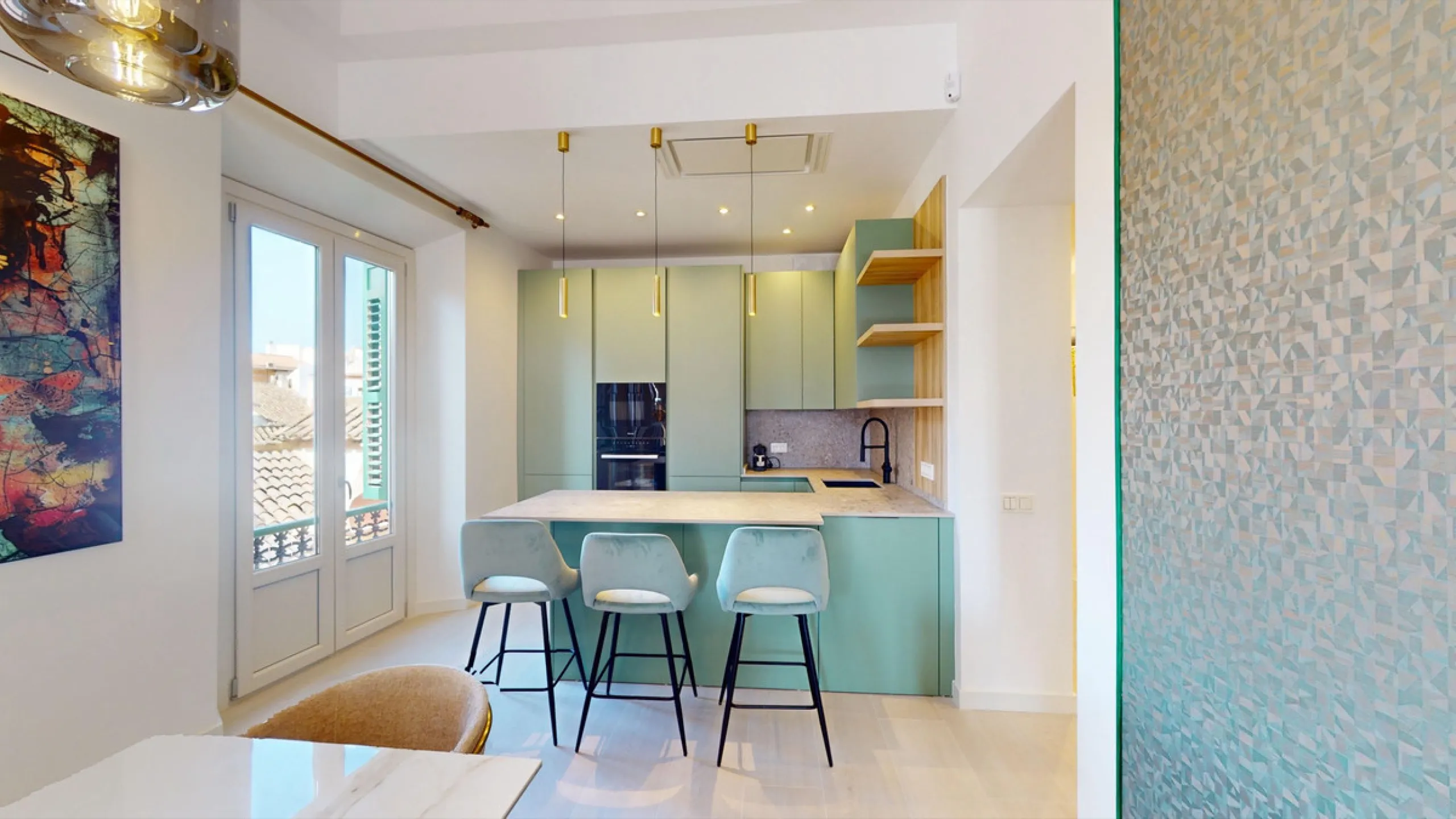 Experience this beautifully renovated top floor apartment in a stylish blend of luxury, aristocracy, and modern design. Located on the third floor (with elevator access), this south-west facing apartment is flooded with natural light and boasts high ceili